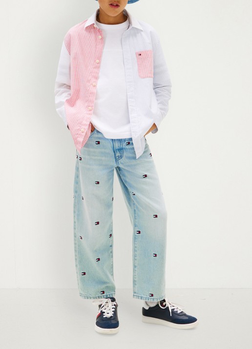Tommy Hilfiger Regular fit overhemd met streepprint - voorkant 3 rood
