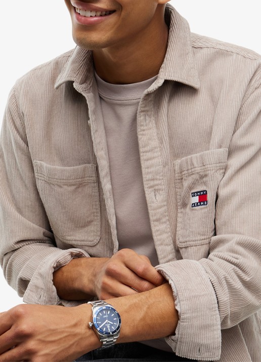 Tommy Hilfiger Regular fit overhemd van corduroy met logoborduring - detail 2 oudroze
