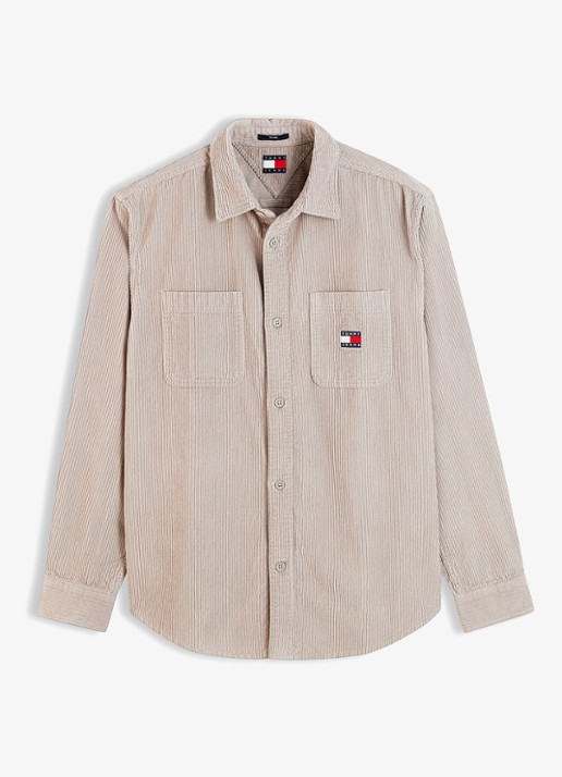 Tommy Hilfiger Regular fit overhemd van corduroy met logoborduring - voorkant 3 oudroze
