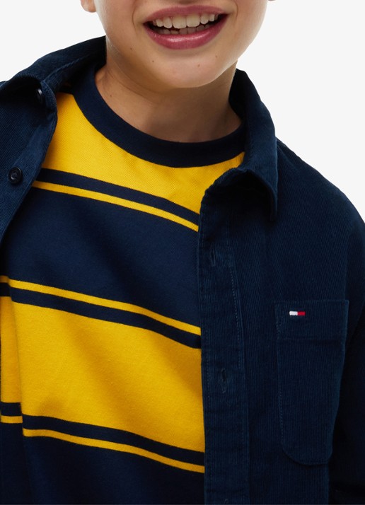 Tommy Hilfiger Regular fit overhemd van corduroy  - detail 2 donkerblauw