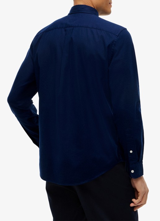Tommy Hilfiger Regular fit overhemd van flanel - achterkant 5 carbon navy-dcc / blauw