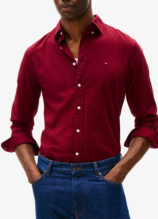 Tommy Hilfiger Regular fit overhemd van flanel