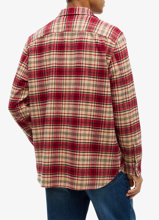 Tommy Hilfiger Regular fit overhemd van katoen met ruitdessin  - achterkant rood