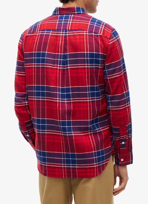 Tommy Hilfiger Regular fit overhemd van katoen met ruitdessin  - achterkant 4 rood