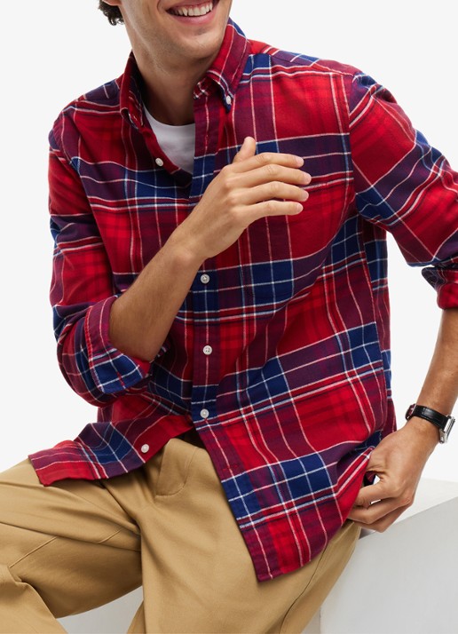 Tommy Hilfiger Regular fit overhemd van katoen met ruitdessin  - detail 3 rood