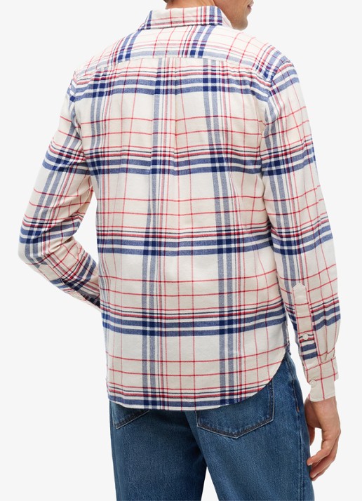 Tommy Hilfiger Regular fit overhemd van katoen met ruitdessin  - achterkant 3 ivoor
