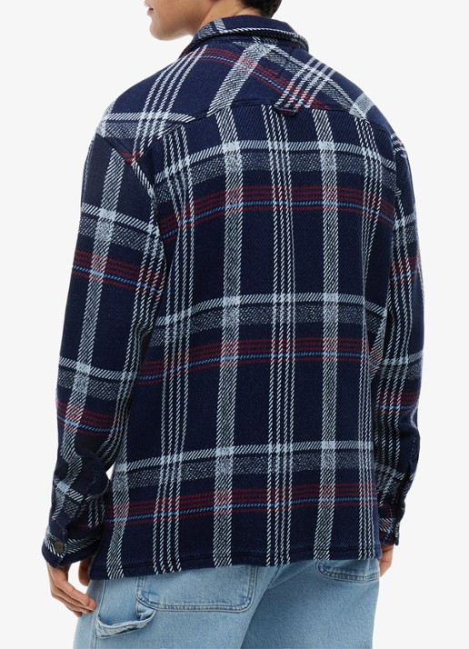 Tommy Hilfiger Regular fit overshirt met geruit dessin - achterkant 5 donkerblauw