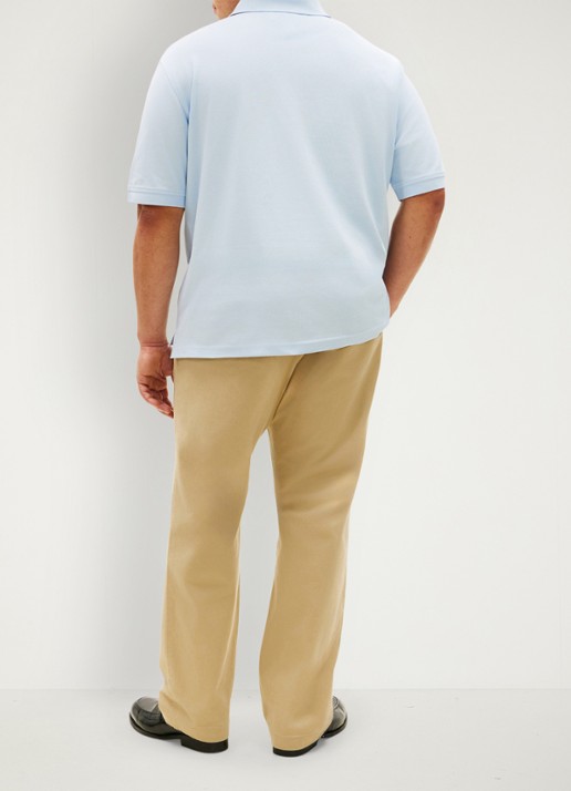 Tommy Hilfiger Regular fit polo in katoenblend - achterkant 5 lichtblauw