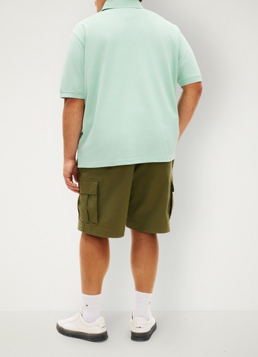 Tommy Hilfiger Regular fit polo in katoenblend - achterkant mint