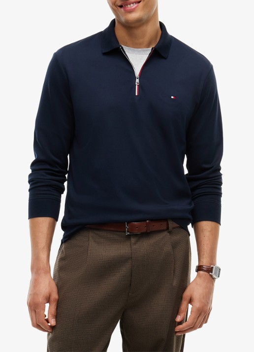 Tommy Hilfiger Regular fit polo met halve rits