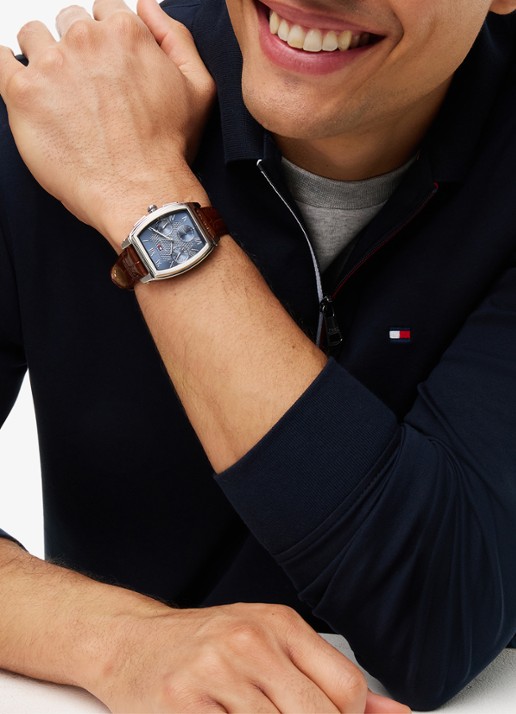 Tommy Hilfiger Regular fit polo met halve rits - detail 5 donkerblauw