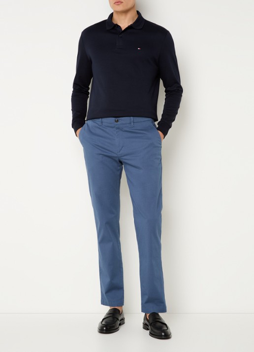 Tommy Hilfiger Regular fit polo met logo - voorkant 3 donkerblauw