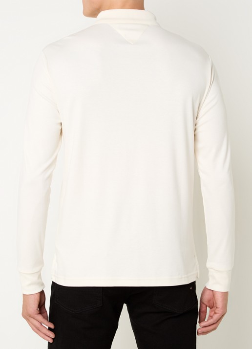Tommy Hilfiger Regular fit polo met logo - achterkant 2 gebroken wit