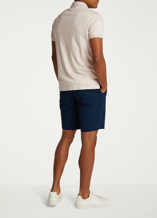 Tommy Hilfiger Regular fit polo met logo - achterkant 5 heathered oatmilk-hgf / beige