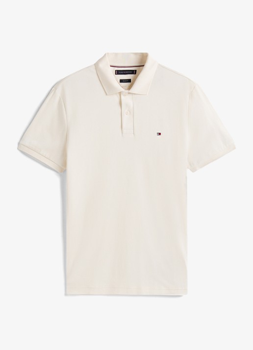 Tommy Hilfiger Regular fit polo met logo - voorkant 2 wit