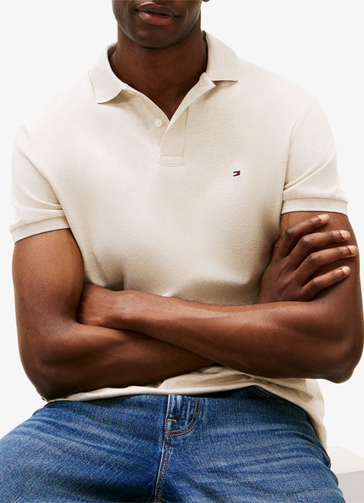 Tommy Hilfiger Regular fit polo met logo - detail 2 creme