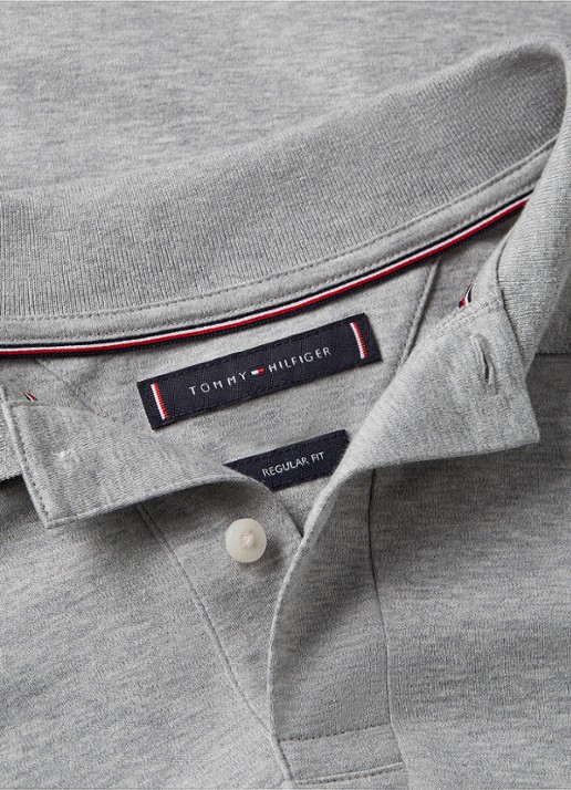 Tommy Hilfiger Regular fit polo met logo - detail 3 grijsmele