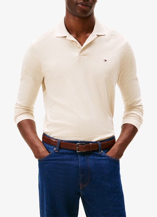 Tommy Hilfiger Regular fit polo met logo - detail 3 beige