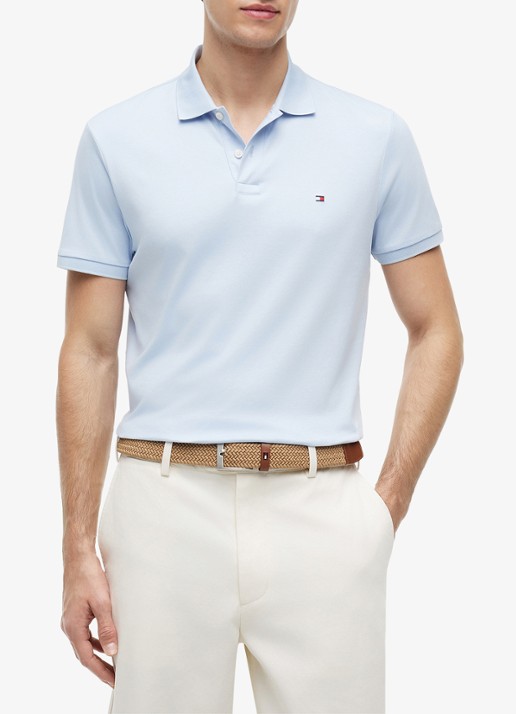 Tommy Hilfiger Regular fit polo met logo - detail 8 breezy blue-c1o / blauw