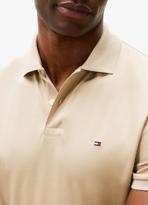 Tommy Hilfiger Regular fit polo met logo - detail 4 sandalwood-rbt / bruin