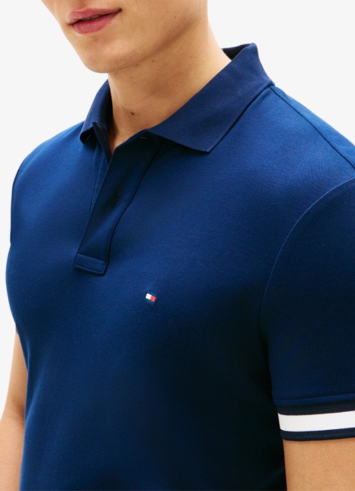 Tommy Hilfiger Regular fit polo met logo - detail 2 donkerblauw