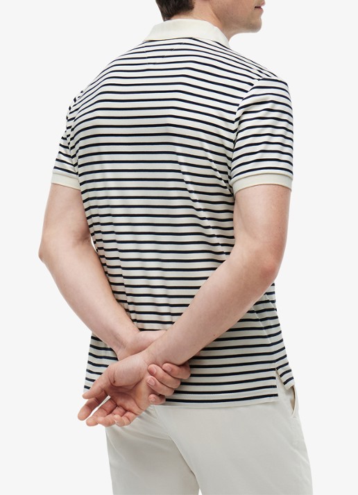 Tommy Hilfiger Regular fit polo met logo - achterkant 3 ivory petal / navy blue-0fa / blauw