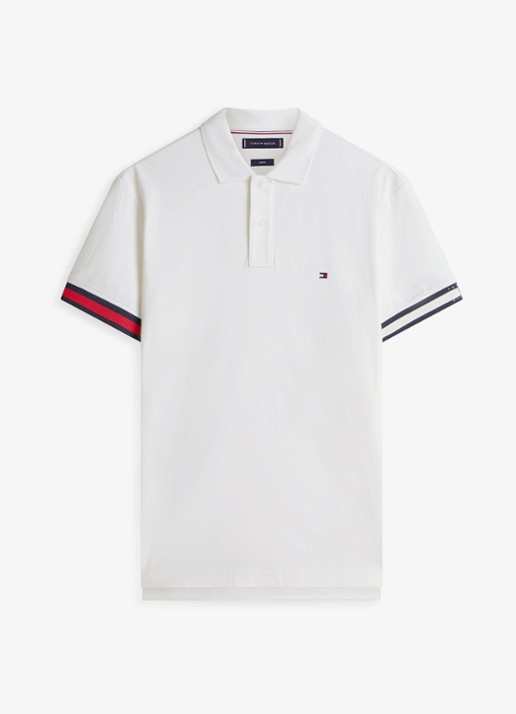 Tommy Hilfiger Regular fit polo met logo - voorkant 2 wit