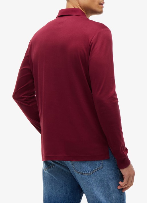 Tommy Hilfiger Regular fit polo met logo - achterkant 6 burgundy-vlp