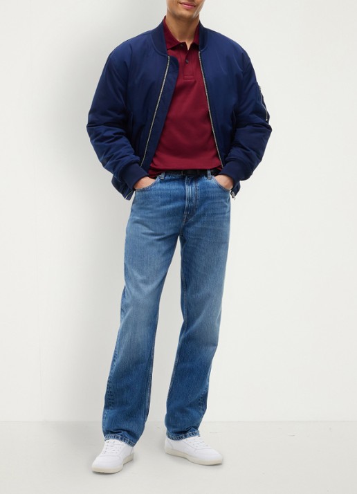 Tommy Hilfiger Regular fit polo met logo - voorkant 5 burgundy-vlp