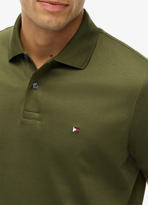 Tommy Hilfiger Regular fit polo met logo - detail 2 huntsman green-mt1 / groen