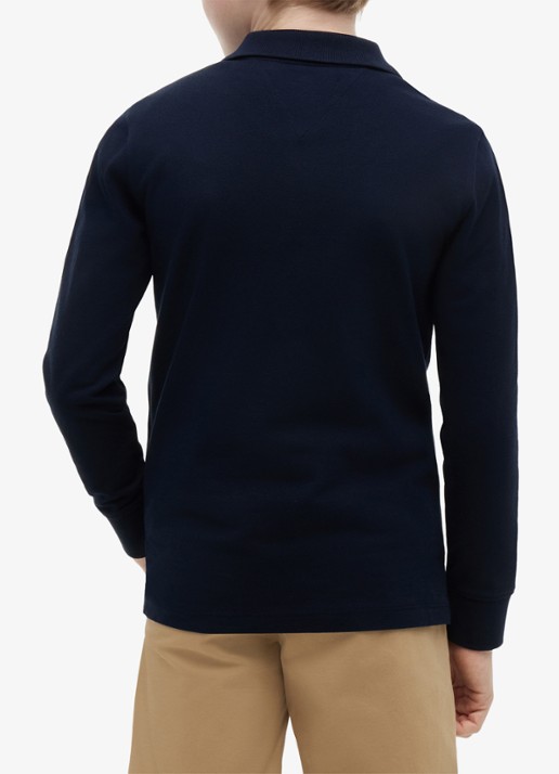 Tommy Hilfiger Regular fit polo met logo - achterkant 4 dark night navy-c1g
