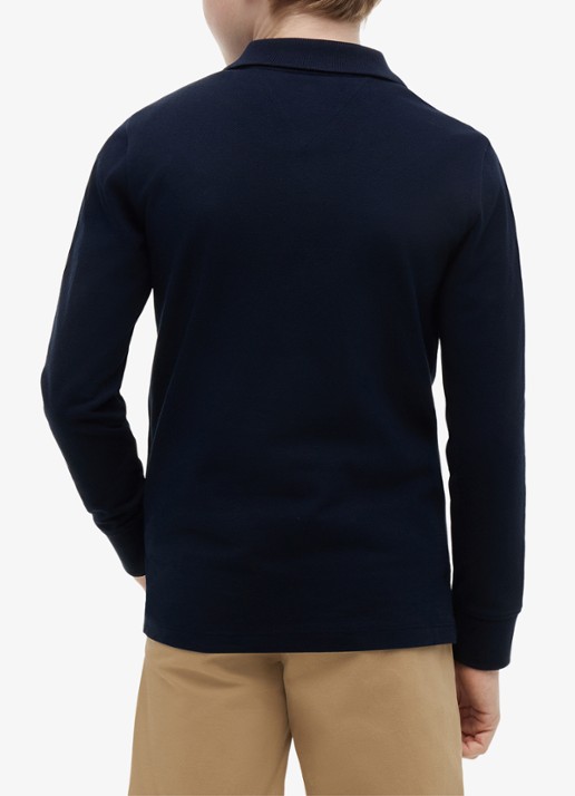 Tommy Hilfiger Regular fit polo met logo - achterkant 5 dark night navy-c1g