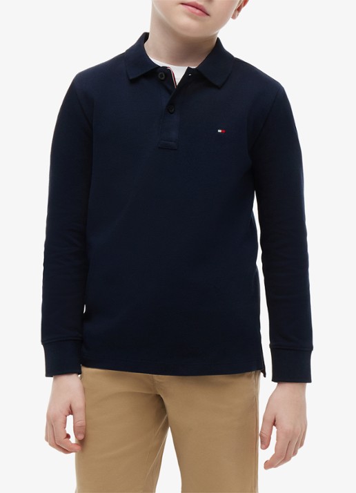 Tommy Hilfiger Regular fit polo met logo - detail 3 dark night navy-c1g