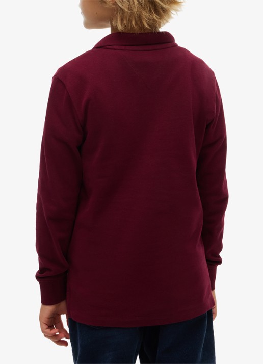 Tommy Hilfiger Regular fit polo met logo - achterkant 5 bordeauxrood