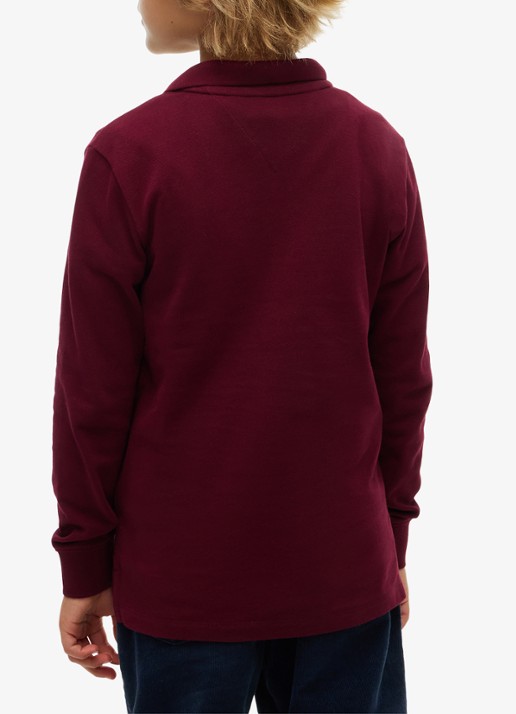 Tommy Hilfiger Regular fit polo met logo - achterkant 5 burgundy-vlp