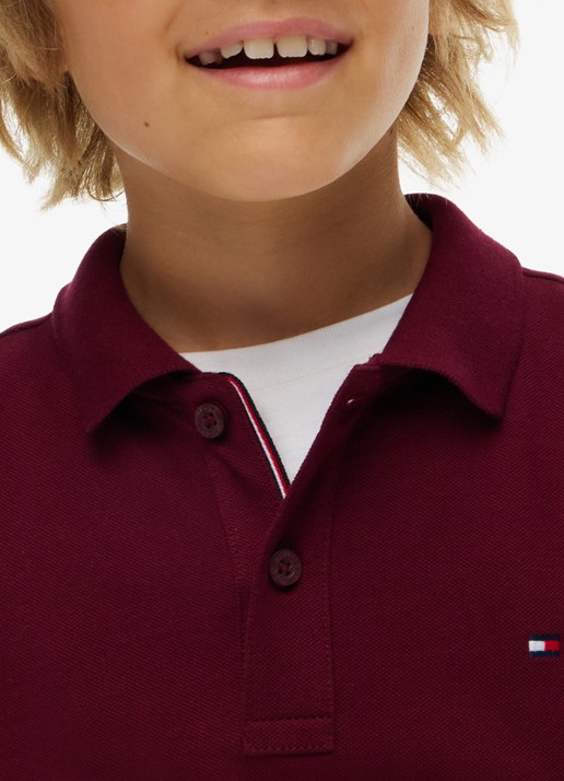 Tommy Hilfiger Regular fit polo met logo - detail 2 burgundy-vlp