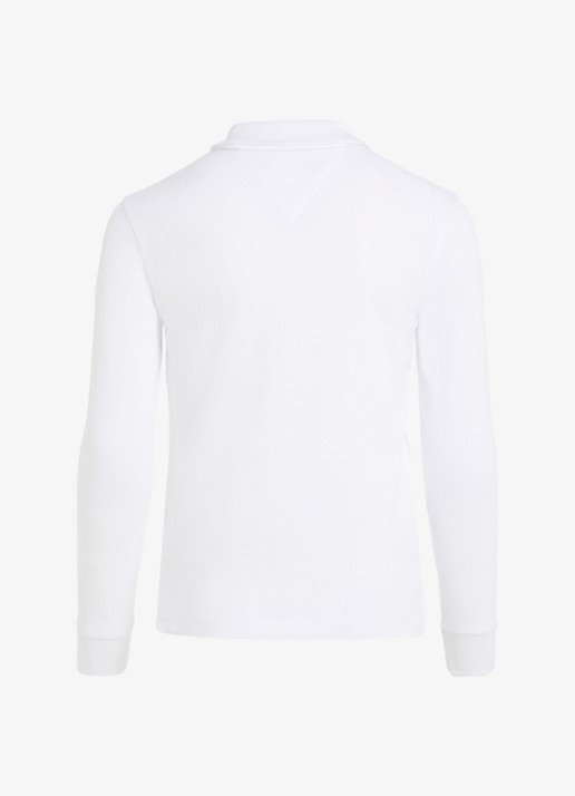 Tommy Hilfiger Regular fit polo met logo - achterkant 8 wit