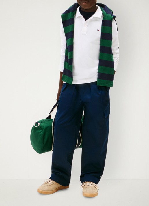 Tommy Hilfiger Regular fit polo met logo - voorkant 2 wit