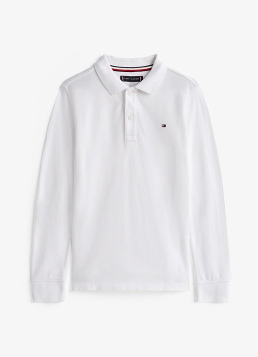 Tommy Hilfiger Regular fit polo met logo - voorkant 4 white-ybr