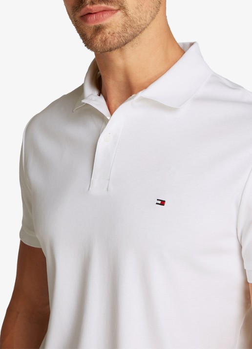 Tommy Hilfiger Regular fit polo met logoborduring - detail 5 wit