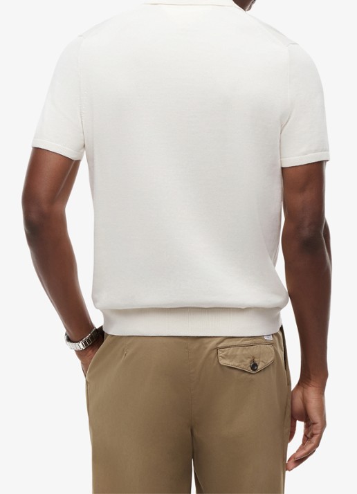 Tommy Hilfiger Regular fit polo met logoborduring - achterkant 5 gebroken wit