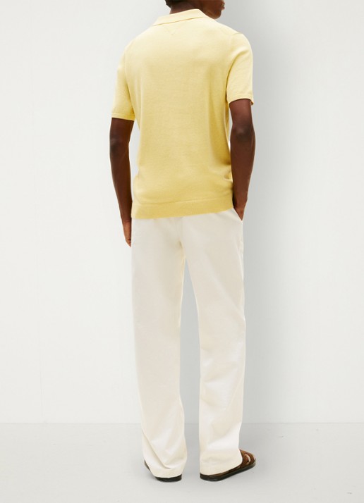 Tommy Hilfiger Regular fit polo met logoborduring - achterkant 5 geel