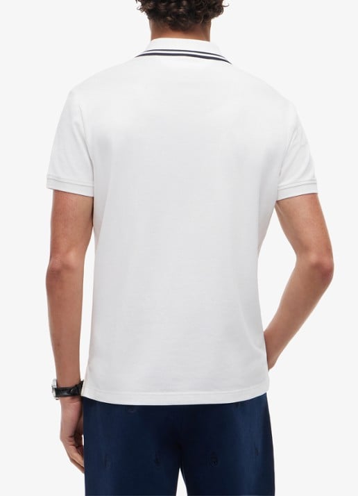 Tommy Hilfiger Regular fit polo met logoborduring - achterkant 5 wit
