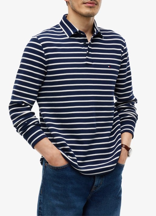 Tommy Hilfiger Regular fit polo met streepprint