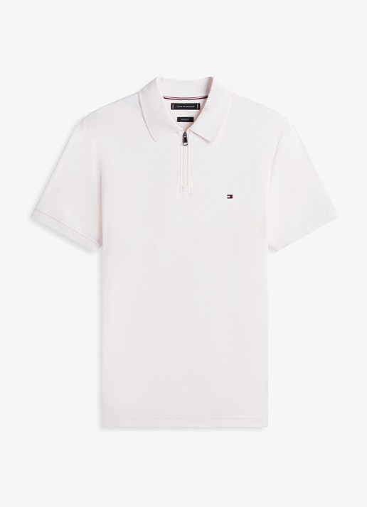 Tommy Hilfiger Regular fit polo van katoen - voorkant 2 ivoor