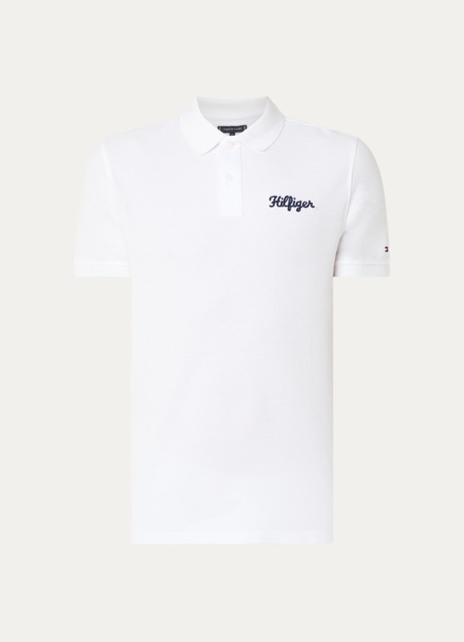 Tommy Hilfiger Regular fit polo van piqué katoen met logoborduring