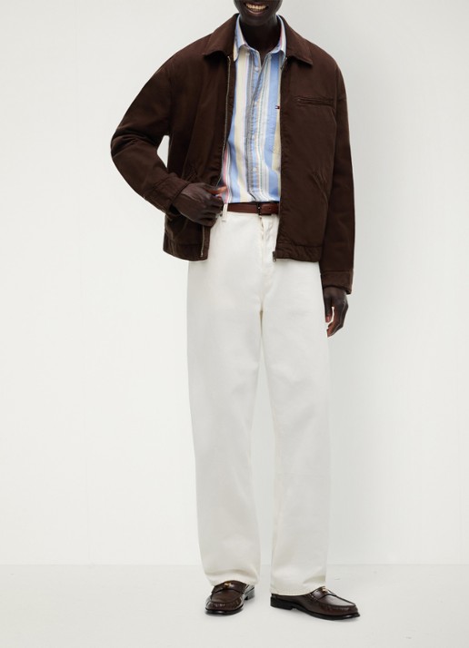 Tommy Hilfiger Relaxed fit overhemd met streepprint - voorkant 5 blauw