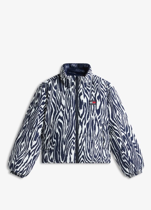 Tommy Hilfiger Reversible puffer jas met dierenprint