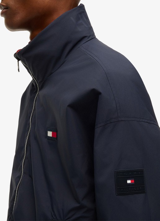 Tommy Hilfiger Reversible regenjack met logo - detail 5 rood