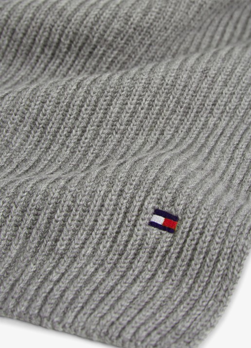 Tommy Hilfiger Ribgebreide sjaal in kasjmierblend 185 x25 cm - detail 2 medium grey heather-p7d